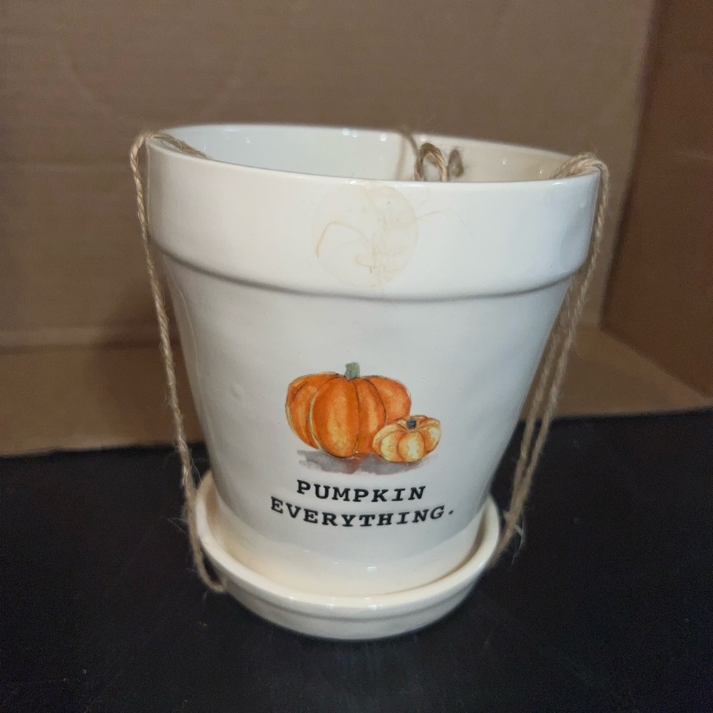 Rae Dunn mini White Pumpkin Planter